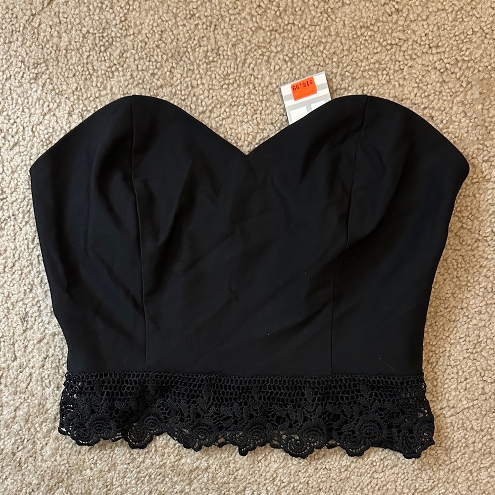 Black Strapless Top